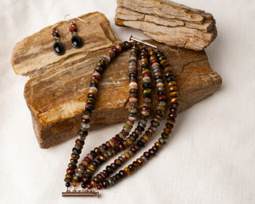 Agate-Multi-Strand-Bracelet-and-Earrings